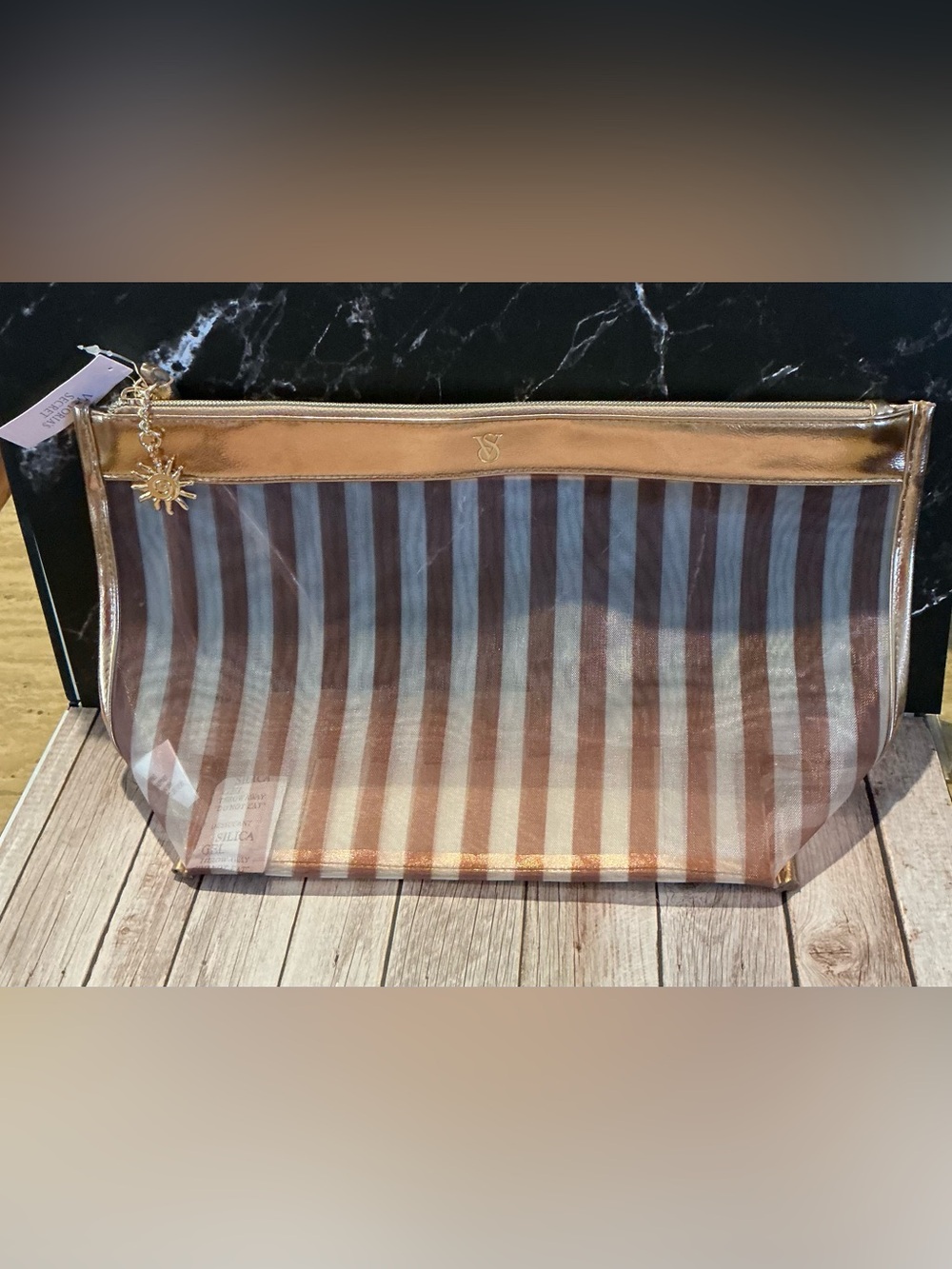 Victoria’s Secret Bronze Wristlet Beauty Pouch